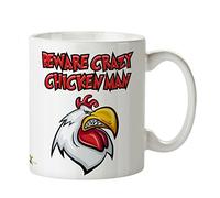 Kruzroyal DZ360 Beware Crazy Chicken Man Funny Novelty Great Gift Idea Coffee Tea Mug