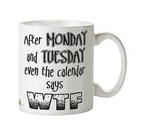 Kruzroyal DZ392 After Monday and Tuesday Even The Calendar says WTF Funny Novelty Great Gift Idea Coffee Tea Mug