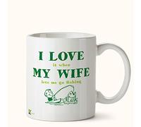 Kruzroyal DZ443 I Love it When My Wife Lets me go Fishing. Funny Novelty Great Gift Idea Coffee Tea Mug