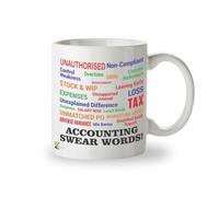 Kruzroyal DZ471 Accounting Swear Words! Funny Novelty Great Gift Idea Coffee Tea Mug | Gift for Accountant, Colleague, ACCA, CIMA | Sarcastic Office Humour, Bookkeeper Present, 11oz