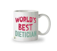 Kruzroyal DZ882 World's Best Dietician Mug 11oz - White Ceramic Cup for Nutritionist, Health Coach - Thank You, Birthday, Leaving Present