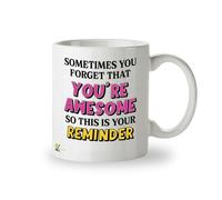 Kruzroyal DZ958 You are Awesome Coffee Mug - Inspirational Reminder & Motivational Gift for Women, Men, Mom, Dad, Best Friend, Coworker - Uplifting Encouragement Cup - 11oz White Ceramic