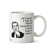 Kruzroyal Expert Advice Funny Mug | Talk to Myself Humorous Ceramic Coffee Tea Cup Gift for Smart Friend, Colleague, Thinker