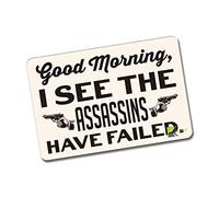 Kruzroyal FM115 Good morning, i see the assassins have failed Novelty Funny Gift Idea Glossy Rectangle Metal Fridge Magnet