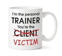 Kruzroyal Funny Personal Trainer Mug - Client Victim Joke Coffee Cup, PT Fitness Coach Gift for Men Women Gym Instructor, 11oz Ceramic Mug