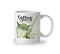 Kruzroyal Funny Sci Fi Coffee Mug - Coffee I Need or Kill You I Will Alien Parody Cup, Novelty Gift for Dad, Men, Coworker and Office Geek, 11oz Ceramic Tea Mug