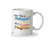 Kruzroyal I'm a Therapist Not a Magician Funny Mug - Humorous Psychology Novelty Cup Gift for Counsellor Colleague