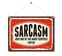 Kruzroyal MP139 Sarcasm: Just one of the many services i offer Sarcastic Funny Novelty Retro Vintage Metal Wall Sign Plaque 20cm x 15cm - Office Signs & Plaques, Funny Gift for Men and Women