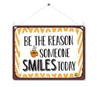 Kruzroyal MP178 Be the reason someone smiles today Funny Novelty Retro Vintage Metal Wall Sign Plaque 20cm x 15cm
