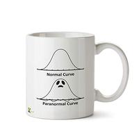 Kruzroyal Normal Curve Paranormal Curve Mug | Funny Statistics Ghost Humour Ceramic Coffee Tea Cup Gift for Math Teacher, Science Nerd, Student
