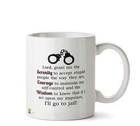 Kruzroyal Serenity Prayer Mug | Funny Stupid People Humour Ceramic Coffee Tea Cup Gift for Boss, Colleague, Friend