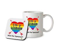 Kruzroyal SM024 I'm a Lesbian, What's Your Superpower? - 11OZ Mug & Matching Coaster Set