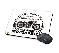 Kruzroyal Talk About Motorbikes Biker Gift Funny Novelty Mouse Pad Desk Mat