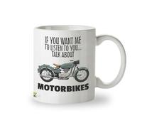 Kruzroyal Talk About Motorbikes Funny Mug, Talk About Motorbikes/Bike Lovers/Funny Novelty Coffee Tea Mugs