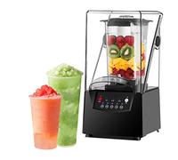 KRUZZO Portable Blender, 2L Commercial Soundproof Multi-function Smoothie Blender with 5 Presets, 17000RPM Shredded Ice With Hood Soundproof Smoothie Blender, for milk tea coffee dessert leisure shop