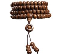 KRXSOBNV, 108 Abelia Wood Buddha Beads Rosary 8Mm Wooden Beaded Necklace Multi-Layer Bracelet for Men Women Chanting Prayer, Rosary Bracelets