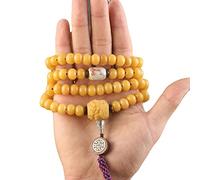 KRXSOBNV, 108 Weathered Bodhi Root Beaded Bracelet Necklace Buddha Rosary Beads for Men Women Prayer Meditation Mala, Rosary Bracelets