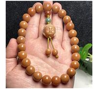 KRXSOBNV, 12Mm Natural Weathered Bodhi Hand-Hold Rosary Delicate Buddha Prayer Beads with Buddha Head Unisex for Meditate Mala, Rosary Bracelets