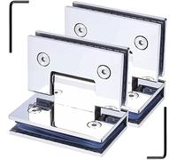KRXSOBNV, 2 Pack 304 Stainless Steel Glass Door Hinges, Bright Silver 90° Two-Way Bathroom Glass Clamp, 8-12mm Swing Door Shower Hinges,Glass Hinges