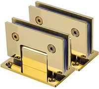 KRXSOBNV, 2 Pack 304 Stainless Steel Glass Door Hinges, Bright Titanium 90° Single Side Bathroom Glass Clamp, 8-12mm Frameless Shower Door Hinges,Glass Hinges