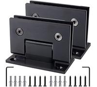 KRXSOBNV, 2 Pieces of 304 Stainless Steel Titanium Black 90° Two-Way Bathroom Glass Clip, 8-12mm Frameless Shower Door Hinge,Glass Hinges