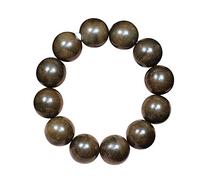 KRXSOBNV, 20Mm Kalimantan Agarwood Beaded Bracelet Single Circle Fine Buddha Beads Stretch Bracelet Rosary for Yoga Meditation Mala, Rosary Bracelets