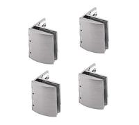 KRXSOBNV, 4 Pcs Stainless Steel Bathroom Clamp Adjustable 5-8mm, Clip Hinge for Cabinet Glass Door Glass Wine Cabinet Cupboard Door Wall Mounted Glass Hinge,Hinges