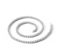 KRXSOBNV, 4MM White/Gold Tennis Necklace for Women Men - 18K White Gold Plated CZ Faux Diamond Necklace Women Round Cut Gemsme Tennis Necklace Chains ，Necklaces(White,16 Inch)