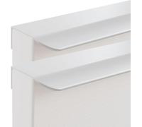 KRXSOBNV, Aluminium Alloy Invisible Handle Cabinet Finger Edge Pull DrawerHandles Furniture Knobs White 2 Pieces ，Concealed Door Handles(Hole Distance 128mm)