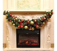 KRXSOBNV, Artificial Bushy Xmas Garlands, Fireplace Christmas Decorations, Decoration on Mantle Front Door Indoor Outdoor, No Light String,Christmas wreath(Multi colored,150cm/59in)