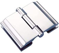 KRXSOBNV, Bathroom Glass Hinges, Double-Sided 180 Degree Outward Opening Glass Door Hinges, Glass Fixing Clip,Glass Hinges