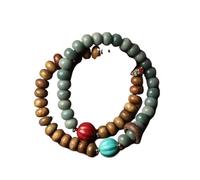KRXSOBNV, Beautiful Double Beaded Buddha Bracelet Sandalwood with Bodhi Stretch Bracelet Meditation PrayerBeads,Bodhi Bracelet