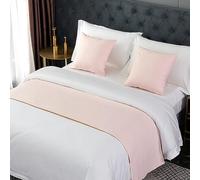 KRXSOBNV, Bed Runner, Twin, Queen, King, Modern Light Luxury Hotel End Scarf For Size Solid Color Smooth Comfort Runners & Scarves,Bed towel(Pink,50 * 180cm for 120cm Bed)