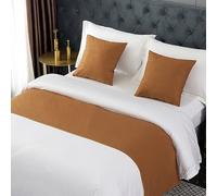 KRXSOBNV, Bed Runner, Twin, Queen, King, Modern Light Luxury Hotel End Scarf For Size Solid Color Smooth Comfort Runners & Scarves,Bed towel(Brown,50 * 180cm for 120cm Bed)