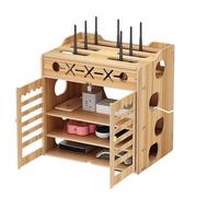 KRXSOBNV, Cable Management Box Multifunctional wooden wifi box rack does not block the signal router light cat placement rack Cable Tidy Box,WiFi Organiser