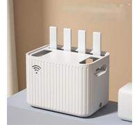 KRXSOBNV, Cable Management Box Plastic Network Cable Sorting Box Wear-resistant Wire Cable Storage Case WiFi Router Container Save Space Cable Tidy Box,WiFi Organiser(White)