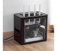 KRXSOBNV, Cable Management Box Power Plug Wire Storage Box Wire Storage Box Rack Home Office Cable Protective Shell Cable Tidy Box,WiFi Organiser(Black)