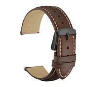 KRXSOBNV, Calfskin Leather Watchband Soft Material Wrist Strap Watch Band Gold Buckle,Watch Strap(Brownblack,22mm)