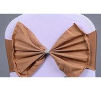 KRXSOBNV, Chair Sashes,100pcs Wedding Spandex Chair Sash Bands Stretch Chair BIG Bow Ties For Banquet Decoration Event Party-05,Chair Sash(Brown)