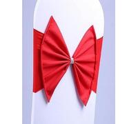 KRXSOBNV, Chair Sashes,150pcs Wedding Spandex Chair Sash Bands Stretch Chair BIG Bow Ties For Banquet Decoration Event Party,Chair Sash(Red)