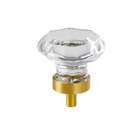 KRXSOBNV Crystal Door Handle, 1Pcs Home Decorating Pull Knobs,Kitchen Cabinet Drawer,Clear Wardrobe Door Pulls,with Screws(Transparent)