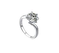 KRXSOBNV diamond ring, 18ct Gold Ring for Women 0.5ct White D Grade Snowflake Moissanite Round(1ct,T 1/2)