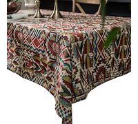 KRXSOBNV, Geometric Tablecloth Heavyweight Jacquard Fabric Rectangle Table Cover for Farmhouse Kitchen Dining Room or Home Furniture Surface Decor,Tablecloths(140X160CM)