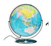 KRXSOBNV Globe, World Earth Lantern, Antique Global Meter with Silver Frame 42 Cm/16.5 Inches Diameter Clear Text Marking(A)