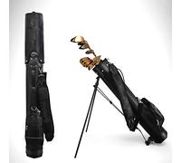 KRXSOBNV, Golf Stand Bag for Women/Men, Ultra Light PU Golf Club Bags Perfect for Carrying on The Golf Course, with Straps for Easy To Carry Golf Bag,Golf Bags(Black)