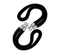KRXSOBNV Hemp rope guardrail, Black Velvet Crowd Control Barriers with Silver Hooks,Commercial Heavy Duty Stanchion Rope Safety (2 Pack,12.5ft/381cm)