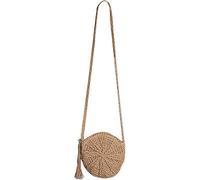 KRXSOBNV, Ladies Straw Woven Casual Shoulder Bag With Tassels Small Travel Shopping Crossbady Bag For Summer Beach ，Women's Bags(Khaki)
