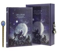 KRXSOBNV, Like a Dream Moonlight Pattern Sketching Writing Lockable 288 Pages DaiJournal Secret Diary with Storage Case A6 Color Sent Random,Notebooks