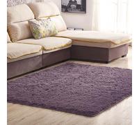 KRXSOBNV, Luxury Fluffy Shag Lounge Area Rug Non Shedding Dense Rugs Soft Touch Chic Traditional Ideal For Living Room,Bedroom ,Carpets(Gray Purple,40x60)