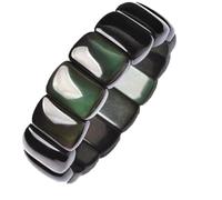 KRXSOBNV, Natural Obsidian Hand Man's Rainbow Eye Bangle Jewelry,Obsidian bracelet